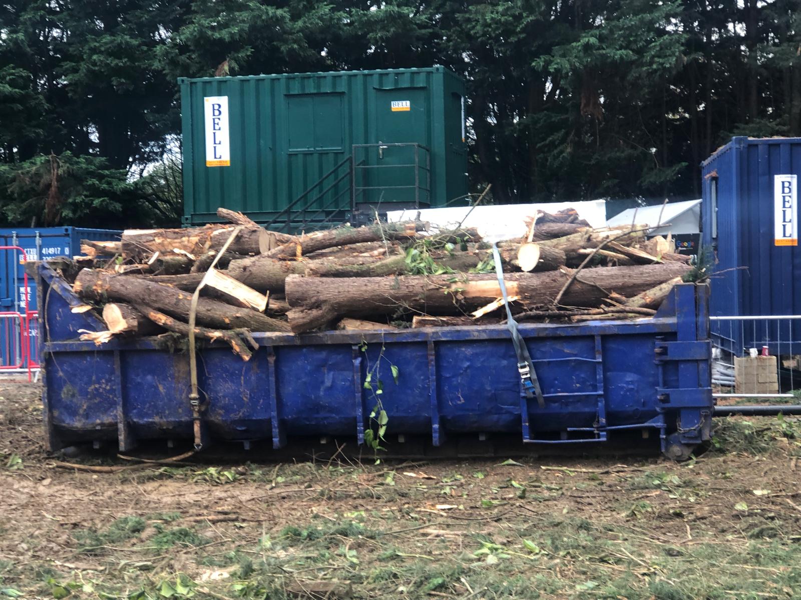 Large logs being removed from site